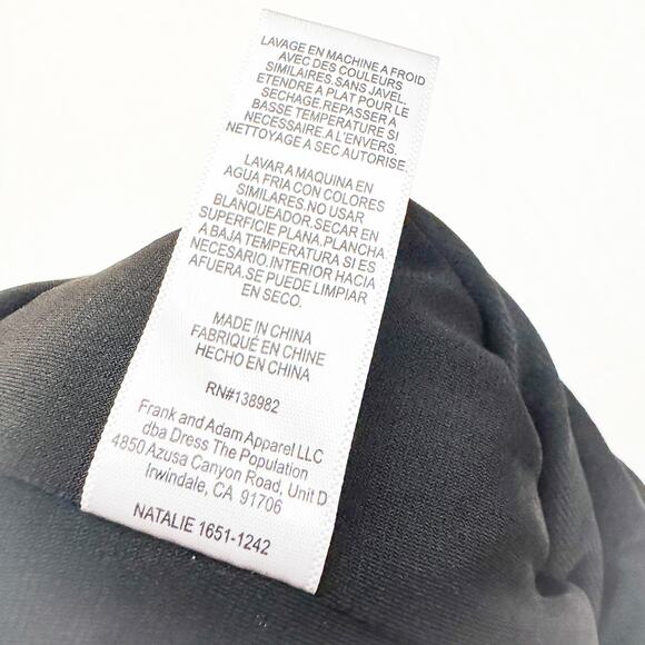 Dress The Population Natalie Sequin Side Slit Long Sleeve Dress Silver Size L - Picture 4 of 8